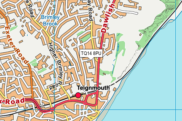 TQ14 8PU map - OS VectorMap District (Ordnance Survey)
