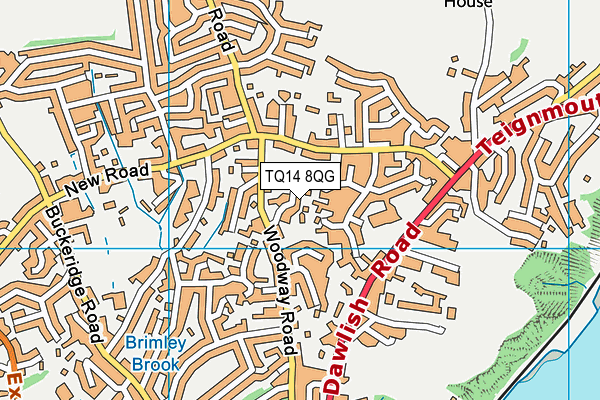 TQ14 8QG map - OS VectorMap District (Ordnance Survey)