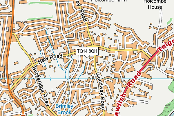 TQ14 8QH map - OS VectorMap District (Ordnance Survey)