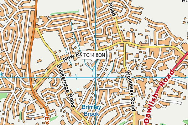TQ14 8QN map - OS VectorMap District (Ordnance Survey)