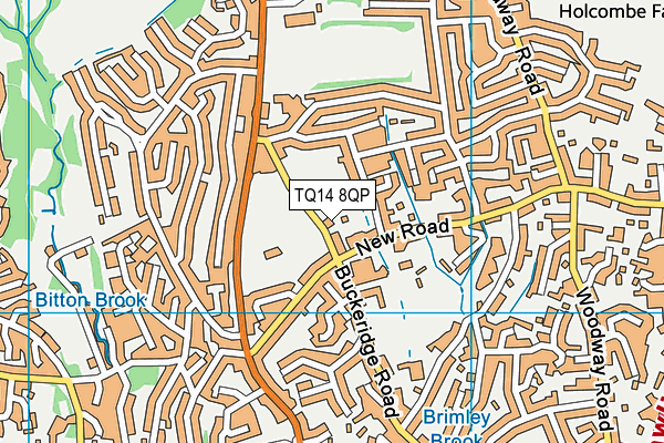 TQ14 8QP map - OS VectorMap District (Ordnance Survey)