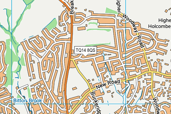 TQ14 8QS map - OS VectorMap District (Ordnance Survey)