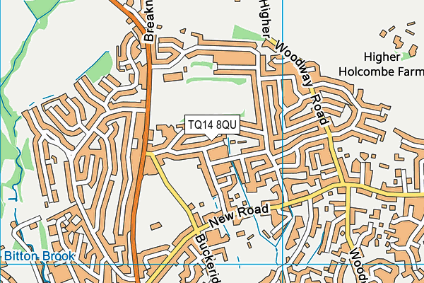 TQ14 8QU map - OS VectorMap District (Ordnance Survey)