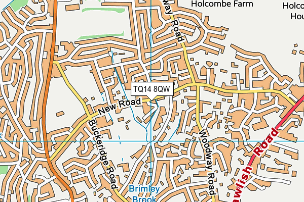 TQ14 8QW map - OS VectorMap District (Ordnance Survey)