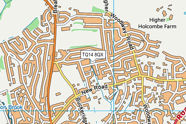 TQ14 8QX map - OS VectorMap District (Ordnance Survey)