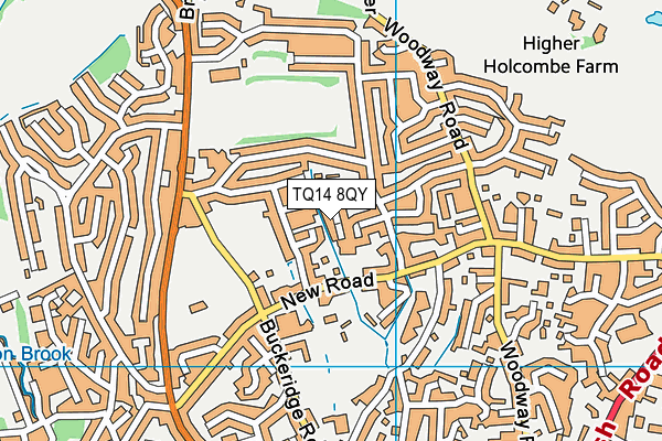 TQ14 8QY map - OS VectorMap District (Ordnance Survey)