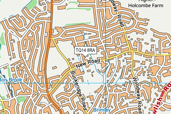 TQ14 8RA map - OS VectorMap District (Ordnance Survey)
