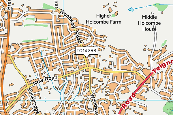 TQ14 8RB map - OS VectorMap District (Ordnance Survey)