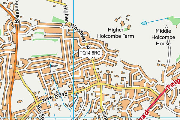 TQ14 8RG map - OS VectorMap District (Ordnance Survey)