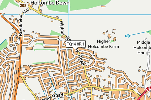TQ14 8RH map - OS VectorMap District (Ordnance Survey)