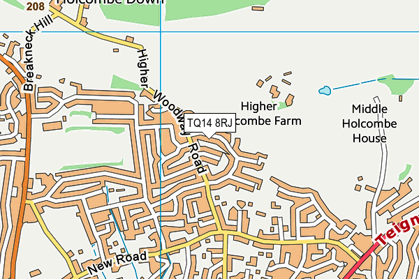 TQ14 8RJ map - OS VectorMap District (Ordnance Survey)