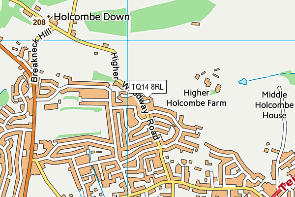 TQ14 8RL map - OS VectorMap District (Ordnance Survey)