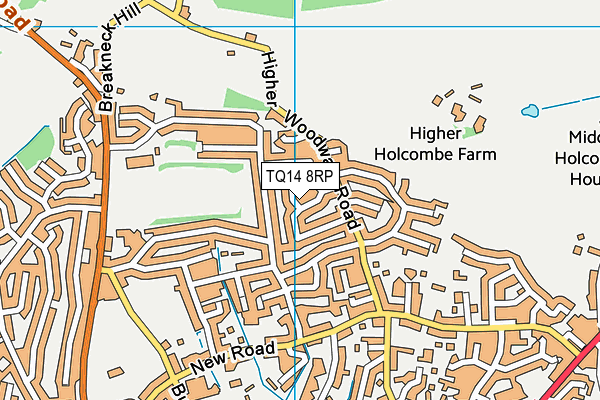 TQ14 8RP map - OS VectorMap District (Ordnance Survey)