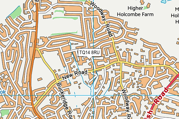TQ14 8RU map - OS VectorMap District (Ordnance Survey)