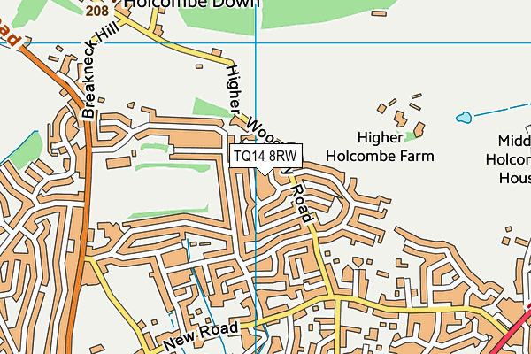 TQ14 8RW map - OS VectorMap District (Ordnance Survey)