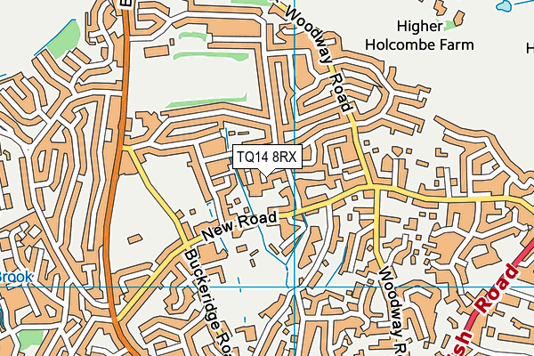 TQ14 8RX map - OS VectorMap District (Ordnance Survey)