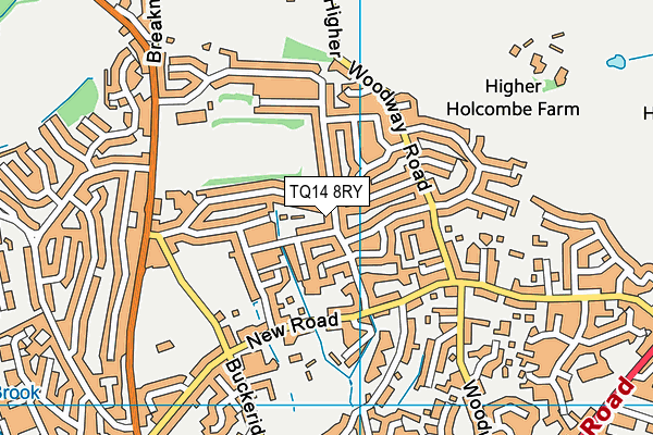 TQ14 8RY map - OS VectorMap District (Ordnance Survey)