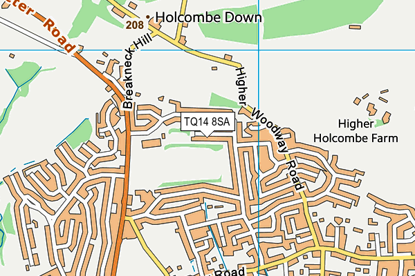 TQ14 8SA map - OS VectorMap District (Ordnance Survey)