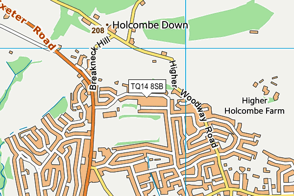 TQ14 8SB map - OS VectorMap District (Ordnance Survey)