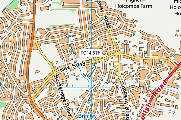TQ14 8TF map - OS VectorMap District (Ordnance Survey)