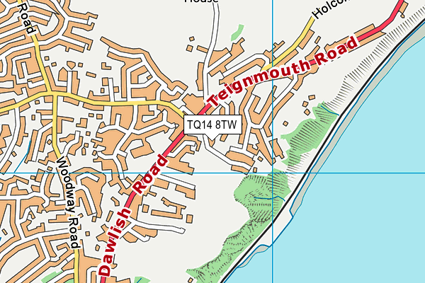 TQ14 8TW map - OS VectorMap District (Ordnance Survey)