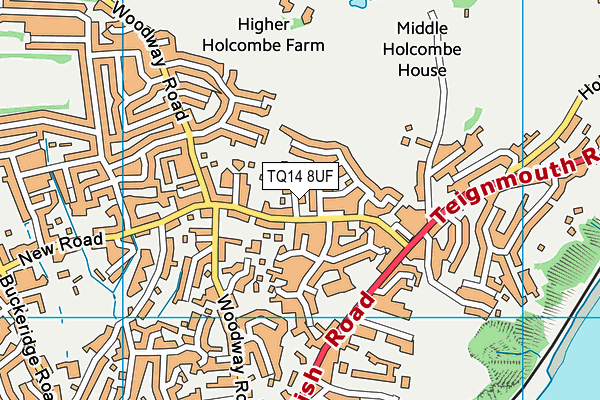 TQ14 8UF map - OS VectorMap District (Ordnance Survey)