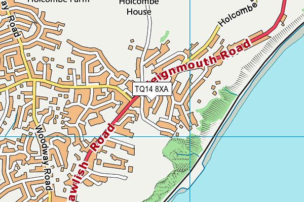 TQ14 8XA map - OS VectorMap District (Ordnance Survey)