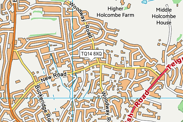 TQ14 8XQ map - OS VectorMap District (Ordnance Survey)