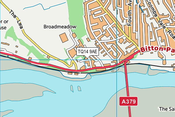 Broadmeadow Sports Centre map (TQ14 9AE) - OS VectorMap District (Ordnance Survey)