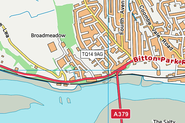 TQ14 9AG map - OS VectorMap District (Ordnance Survey)