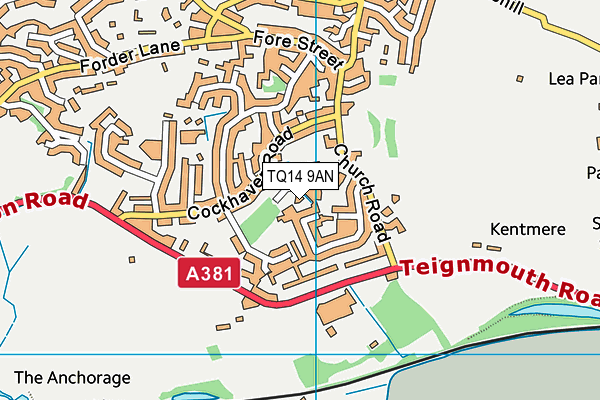 TQ14 9AN map - OS VectorMap District (Ordnance Survey)