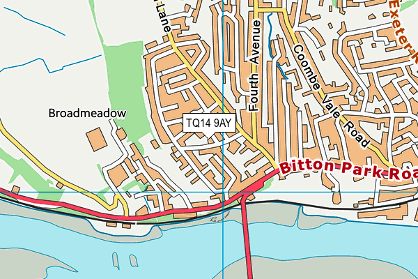 TQ14 9AY map - OS VectorMap District (Ordnance Survey)