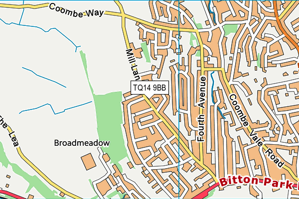 Teignmouth Community School, Mill Lane map (TQ14 9BB) - OS VectorMap District (Ordnance Survey)