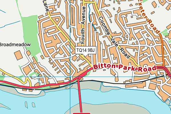 TQ14 9BJ map - OS VectorMap District (Ordnance Survey)