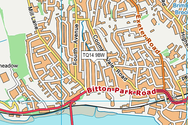 TQ14 9BW map - OS VectorMap District (Ordnance Survey)