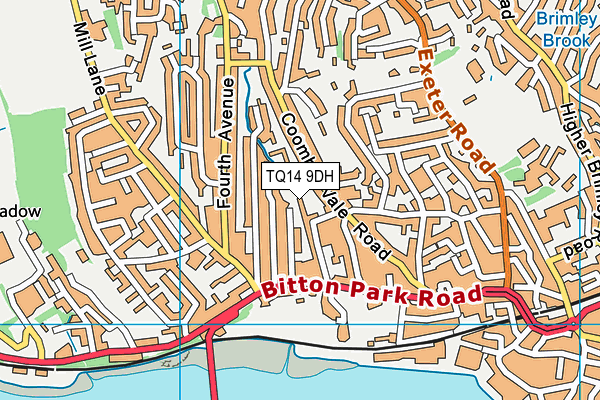TQ14 9DH map - OS VectorMap District (Ordnance Survey)