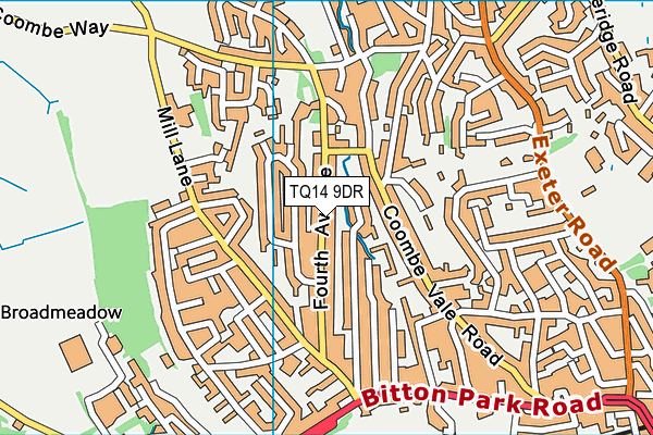 TQ14 9DR map - OS VectorMap District (Ordnance Survey)