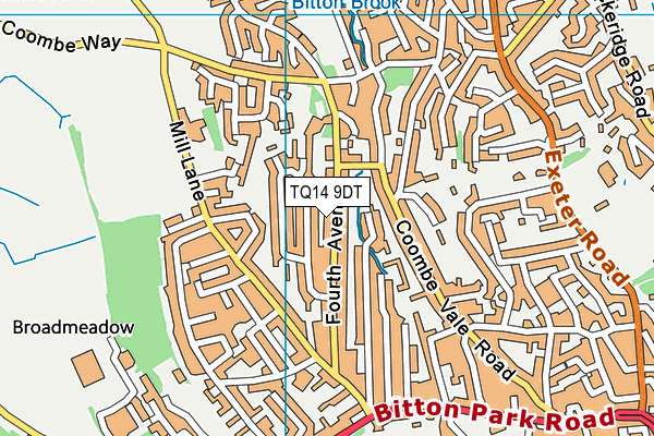 TQ14 9DT map - OS VectorMap District (Ordnance Survey)
