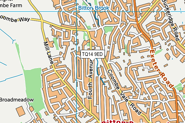 TQ14 9ED map - OS VectorMap District (Ordnance Survey)