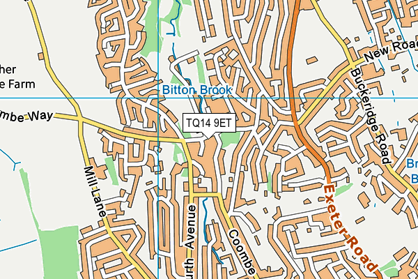 TQ14 9ET map - OS VectorMap District (Ordnance Survey)