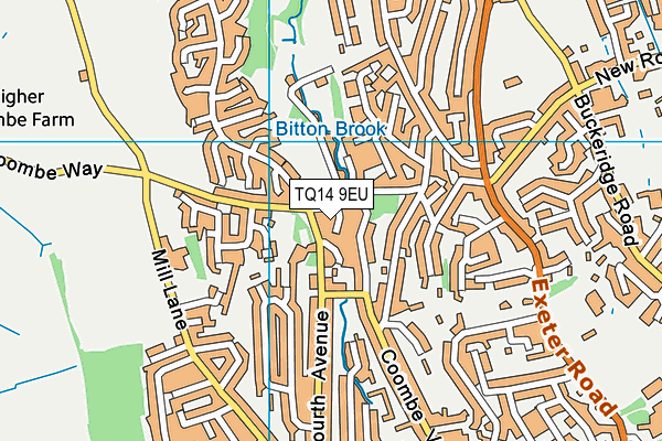 TQ14 9EU map - OS VectorMap District (Ordnance Survey)
