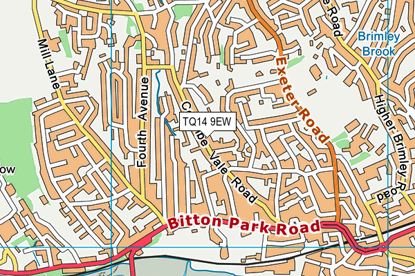 TQ14 9EW map - OS VectorMap District (Ordnance Survey)