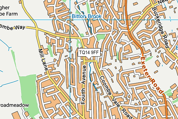 TQ14 9FF map - OS VectorMap District (Ordnance Survey)