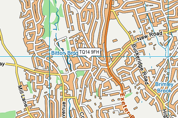 TQ14 9FH map - OS VectorMap District (Ordnance Survey)