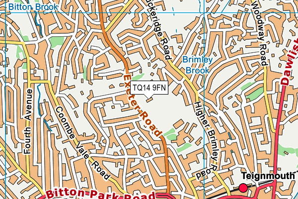 TQ14 9FN map - OS VectorMap District (Ordnance Survey)
