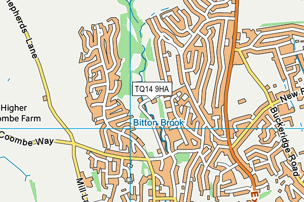 TQ14 9HA map - OS VectorMap District (Ordnance Survey)