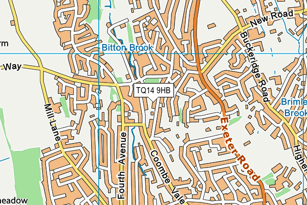 TQ14 9HB map - OS VectorMap District (Ordnance Survey)