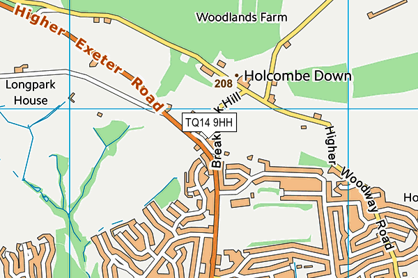 TQ14 9HH map - OS VectorMap District (Ordnance Survey)