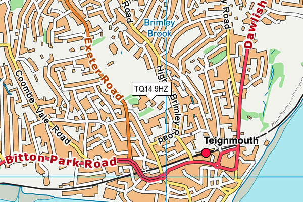 Teignmouth Community School, Exeter Road map (TQ14 9HZ) - OS VectorMap District (Ordnance Survey)