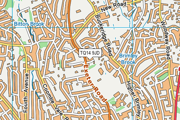 TQ14 9JD map - OS VectorMap District (Ordnance Survey)